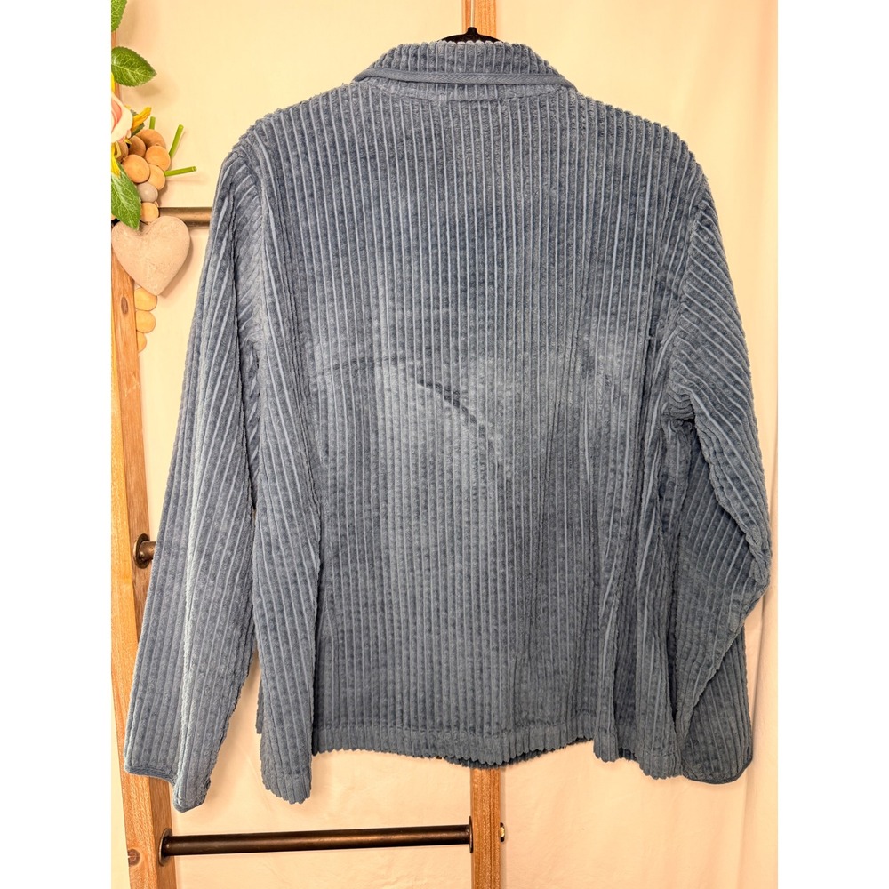 Woolrich Womens XL Blue Corduroy Full Zip Jacket 2291 Dark Bluebell Cotton - Picture 3 of 7